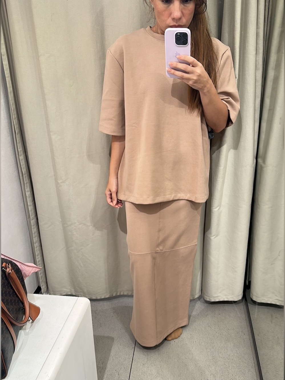 Zara matching set // top & midi skirt